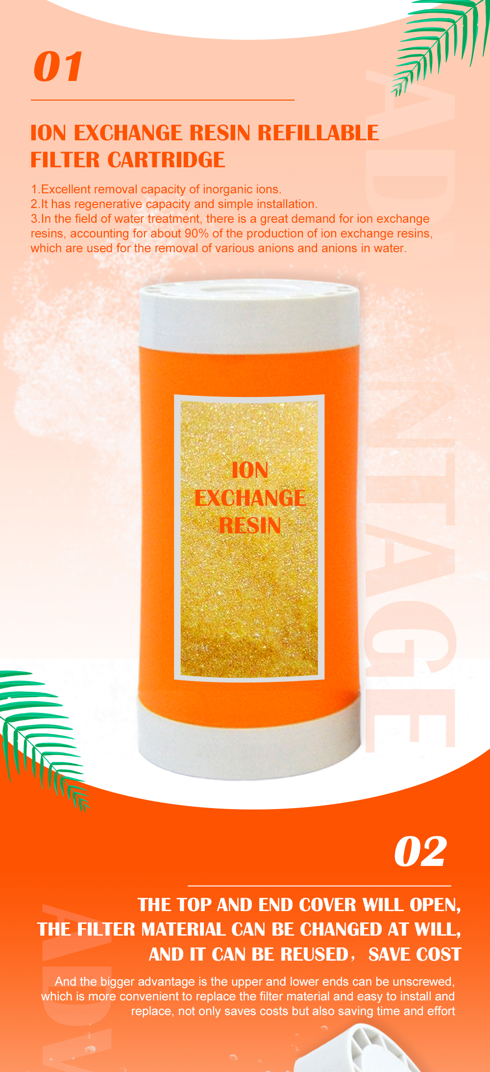 Переполняемый картридж ионного обмена